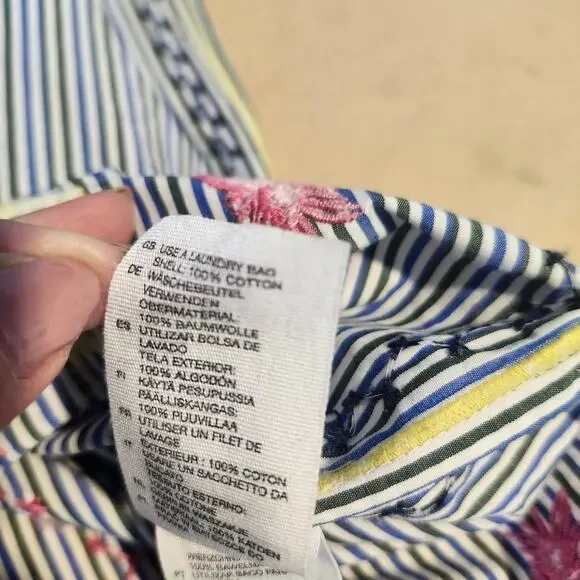 Paris Atelier & Other Stories Kaftan 6 Embroidered Cotton Pinstripe Resort Dress - Picture 12 of 13